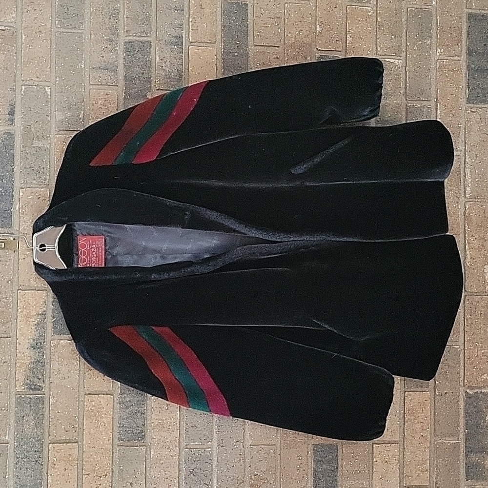 Vintage Sasson Borgazia faux fur/velvet coat, multicolored size M/L - Picture 8 of 15